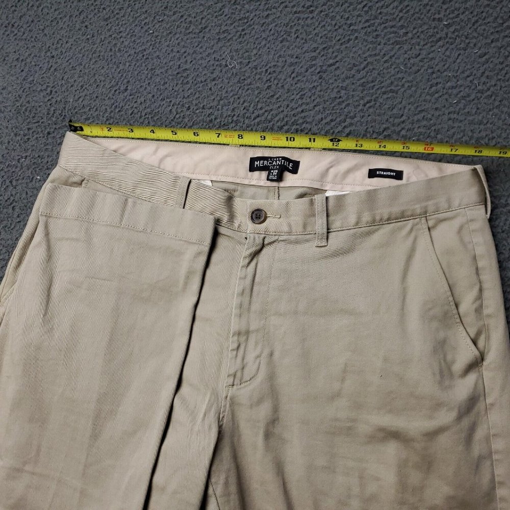 J. Crew Mercantile Flex Straight Chino Pants Tan Mens Size 36 x33